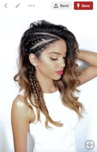 pinterest image of woman with side braids