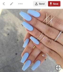Pinterest image of pretty blue nails