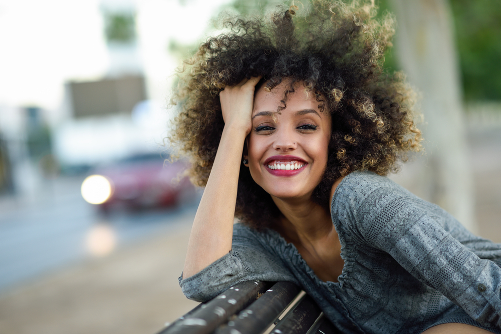 woman with naturally curly hair