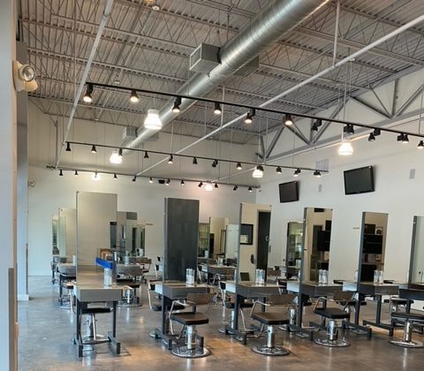 Brick Campus Salon with chairs and mirrors